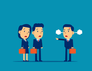 Angry people. Rage and pointing, Concept emotion vector illustration, Frustrated, Crazy