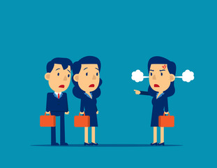 Angry people. Rage and pointing, Concept emotion vector illustration, Frustrated, Crazy