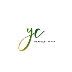 Y C YC Initial letter handwriting and  signature logo concept design.