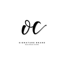 O C OC Initial letter handwriting and  signature logo concept design.