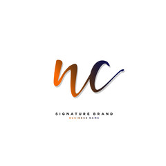Obraz premium N C NC Initial letter handwriting and signature logo concept design.