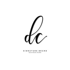 D C DC Initial letter handwriting and  signature logo concept design.