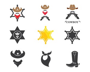 cowboy icon set element  illustration vector design