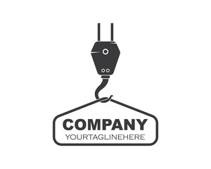 Crane hook logo vector illustration