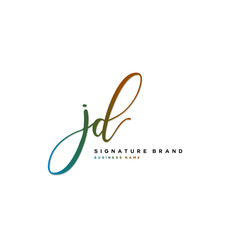 J D JD Initial letter handwriting and  signature logo concept design.