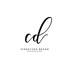 C D CD Initial letter handwriting and  signature logo concept design.