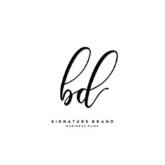 B D BD Initial letter handwriting and  signature logo concept design.