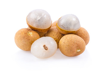 fresh longan on white background.
