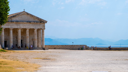 ancient greek ruins with view