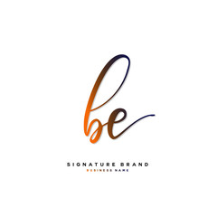 B E BE Initial letter handwriting and  signature logo concept design.