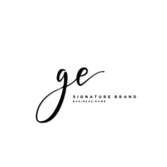 G E GE Initial letter handwriting and  signature logo concept design.