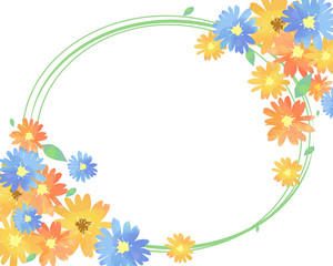 植物のフレーム　ベクター 素材　平和　フラワー