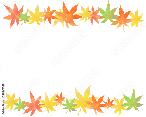 紅葉のライン素材 秋の水彩イラスト Autumn Poster Autu Mayu