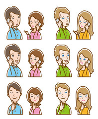 カップルの表情 のイラスト