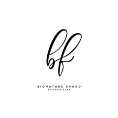 B F BF Initial letter handwriting and  signature logo concept design.