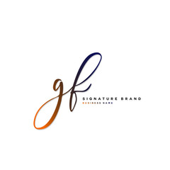 G F GF Initial letter handwriting and  signature logo concept design.
