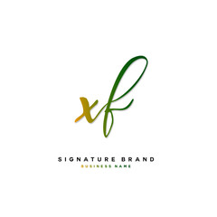 X F XF Initial letter handwriting and  signature logo concept design.