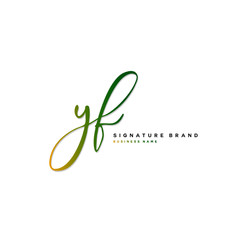 Y F YF Initial letter handwriting and  signature logo concept design.