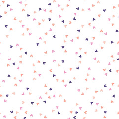 Materiał do szycia Seamless pattern with tiny pink and purple hearts