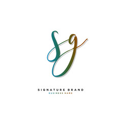 Fototapeta na wymiar S G SG Initial letter handwriting and signature logo concept design.