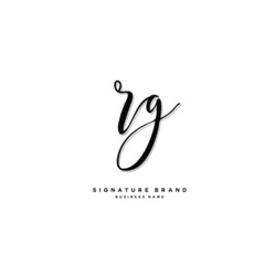 R G RG Initial letter handwriting and  signature logo concept design.