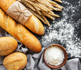 Assortment of baked bread