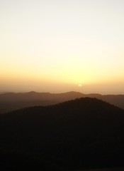 sunset through smoke haze from distant bush fires