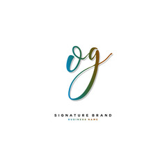O G OG Initial letter handwriting and  signature logo concept design.