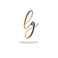 L G LG Initial letter handwriting and  signature logo concept design.