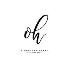 O H OH Initial letter handwriting and  signature logo concept design.