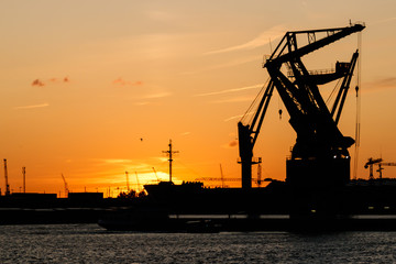 Obraz premium cranes in the port