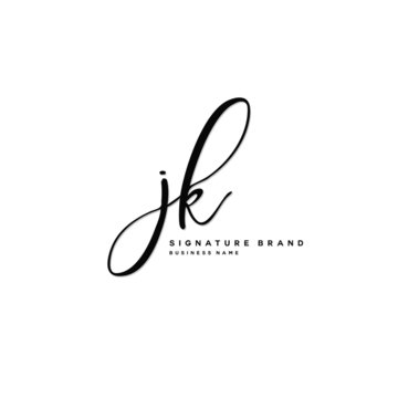 J K JK Initial letter handwriting and  signature logo concept design.
