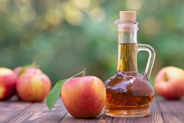 apple vinegar in glass pitcher