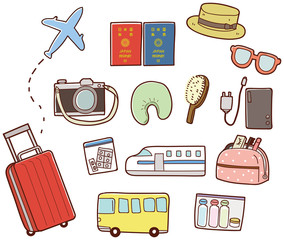 旅行のアイコンセット