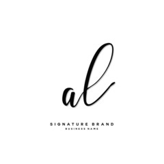 A L AL Initial letter handwriting and  signature logo concept design.