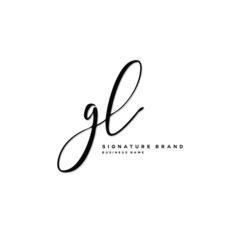 G L GL Initial letter handwriting and  signature logo concept design.