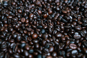 Coffee bean roast background dark texture