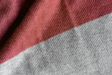 Knitted fabric texture close up. Textile background