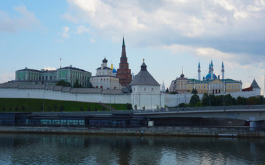 Obraz premium View of the Kazan Kremlin from the Kazanka river, Tatarstan, Russia 