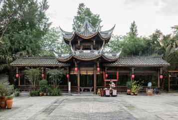 Naklejka premium The scenery of Huanglongxi ancient town in Chengdu, Sichuan Province, China