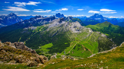 landscape forest in trentino with dolomiti mountain