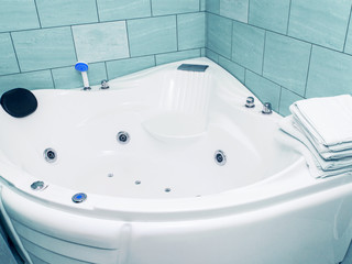 White spa bath with hydromassage