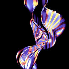 Obraz premium Beautiful elegant metal splash on a black background. 3d illustration, 3d rendering.