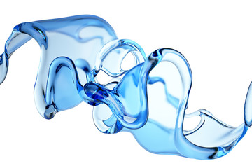 Splash fluid. 3d illustration, 3d rendering.