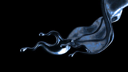 Naklejka premium Splash fluid. 3d illustration, 3d rendering.