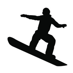 Silhouette of a snowboarder