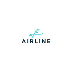 Fototapeta premium Airline logo design - plane aviation space