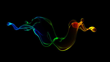 Splash fluid. 3d illustration, 3d rendering.