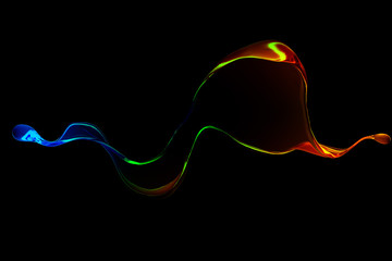 Splash fluid. 3d illustration, 3d rendering.