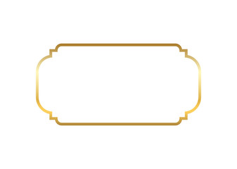 Gold frame. Beautiful simple golden design. Vintage style decorative border isolated white background. Elegant gold art frame. Empty copy space decoration, photo, banner. Vector illustration